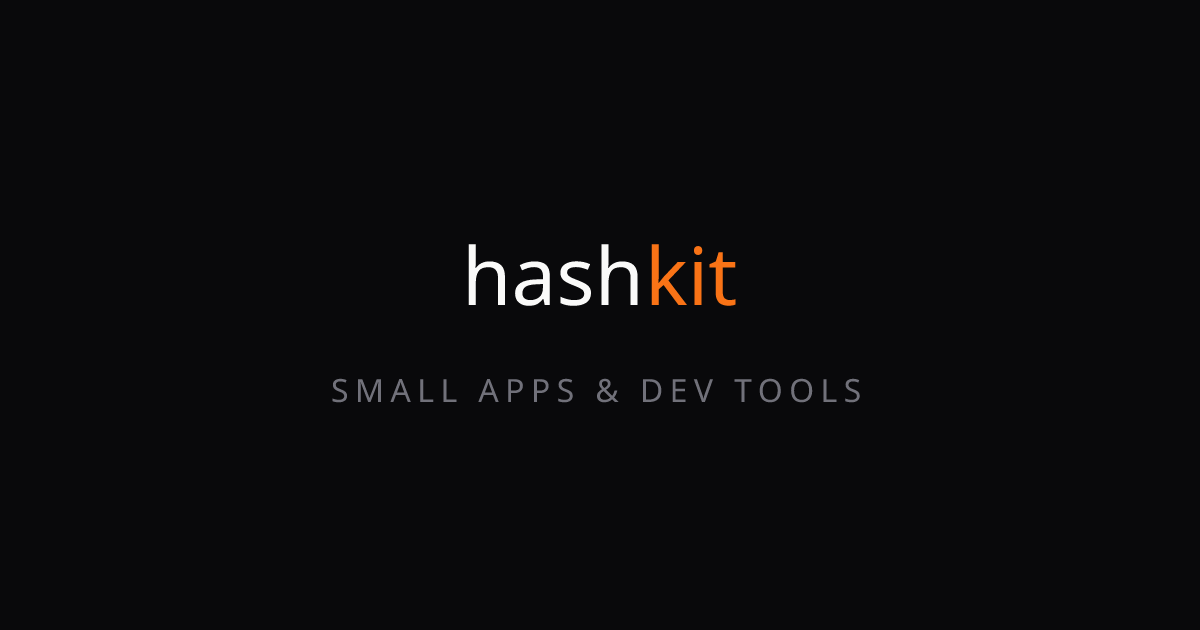 HashKit - Free Developer Tools & Utilities